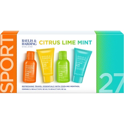 Baylis & Harding Men's Citrus Lime & Mint sprchový gel 100 ml + šampon 100 ml + čisticí gel na obličej 50 ml + balzám po holení 50 ml