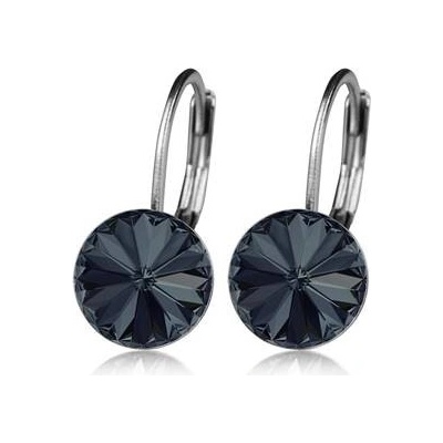 NUBIS® ocelové náušnice s krystaly Swarovski® GRAPHITE NBS08-GP