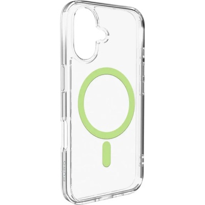 PURO Lite Mag TPU+PC калъф, съвместим с MagSafe за iPhone 17 - прозрачен със зелен пръстен (PUIPC1763LITEMGRN)