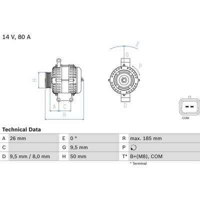 Alternátor BOSCH 0 986 082 880