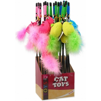 Magic Cat šidítko myška bavlna s catnip 9 + 45 cm 24 ks