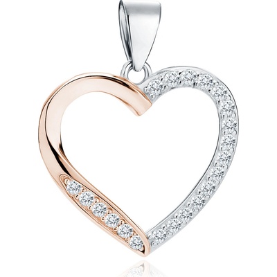 Olivie Stříbrný přívěsek SRDCE ROSE 9430