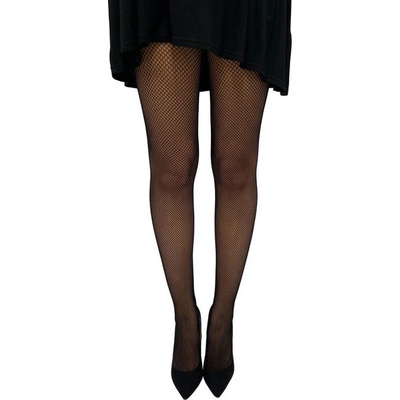 Pamela Mann punčocháče Fishnet With Knitted Bow And Diamantes Black PM1127