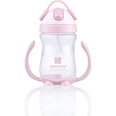KikkaBoo hrnek se silikonovým brčkem 300ml Pink