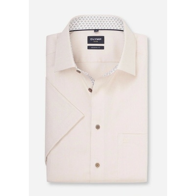 Olymp Luxor Non Iron košeľa krátky rukáv modern fit béžová