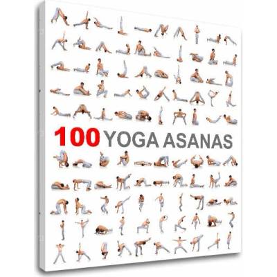 Motivačný obraz na stenu 100 Yoga asanas - 70x70 cm