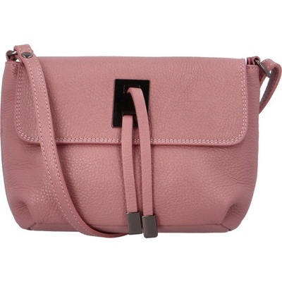 Módní malá dámská kožená crossbody Victorien růžová