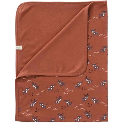 FRESK Detská deka zo 100% organickej bavlny Deer Amber Brown