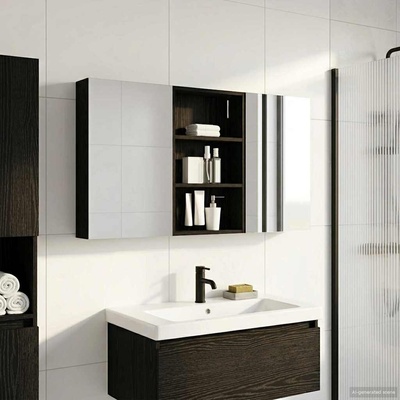 vidaXL Комплект шкафове за баня с рафт 3 pcs 120 x 10, 5 x 60, 5 см (3403729)