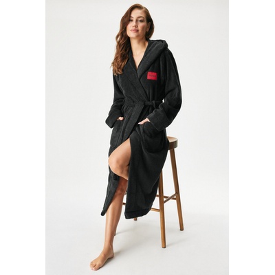 HUGO BOSS Памучен халат HUGO Terry Hooded Gown дълъг с качулка (50502744_zup)