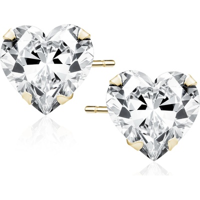 Olivie Strieborné náušnice 7 mm SRDCE GOLD 9519