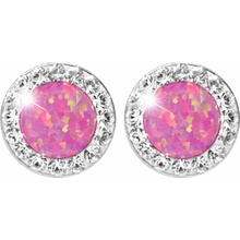 JSB Bijoux Opály s krištáľovými kameňmi Swarovski Light Fuchsia 92400040l-fu (Ag 925/1000, 1,4 g)