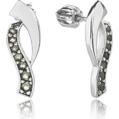 Jan Kos jewellery stříbrné náušnice s vltavínem 32106258