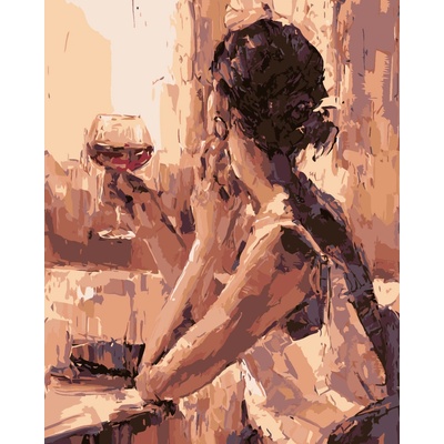 ZUTY Malování podle čísel ŽENA SE SKLENICÍ VÍNA 80 x 100 cm