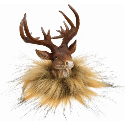 WURM Dekorace hlava jelena s umělou kožešinou 8x11x10 cm – Zbozi.Blesk.cz