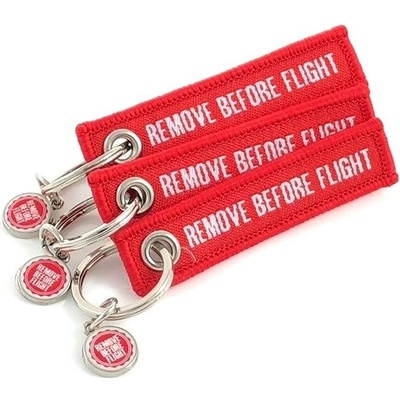 Prívesok na kľúče RBF ORIGINAL Remove Before Flight 3ks červené mini