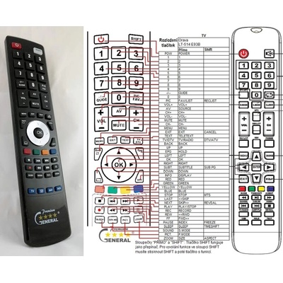 GENERAL ORAVA LT-514 LED E93B, LT-827 LED E93B - съвместимо дистанционно управление на марката General (LT-514 LED E93B, LT-827 LED E93B)