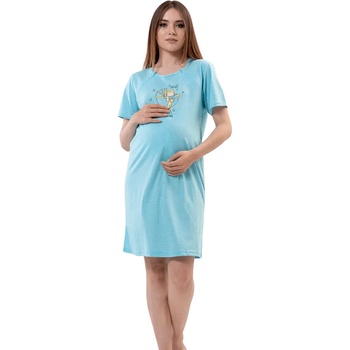 Image 1 of Нощница за бременни в бледосиньо с бебе в количка