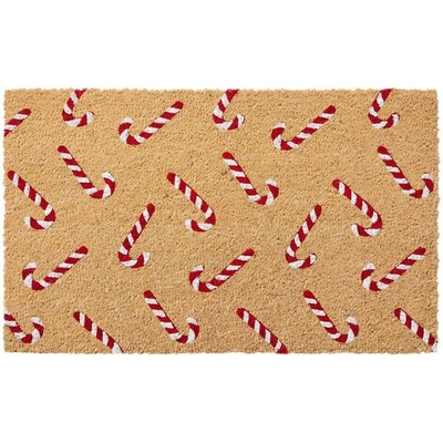 Clayre & Eef Candy Cane Christmas Hnědá s cukrovými holemi 75 x 45 x 1 cm