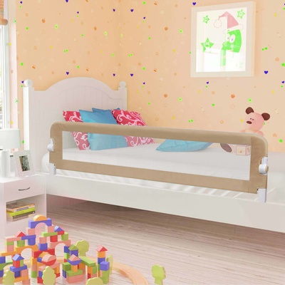 vidaXL zábrana na posteľ sivohnedá 180x42 cm polyester