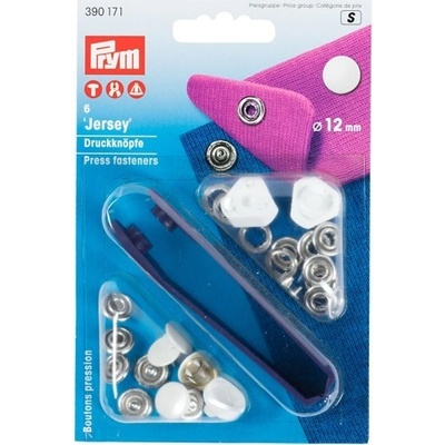 PRYM Knoflík stiskací JERSEY 12 mm - bílý