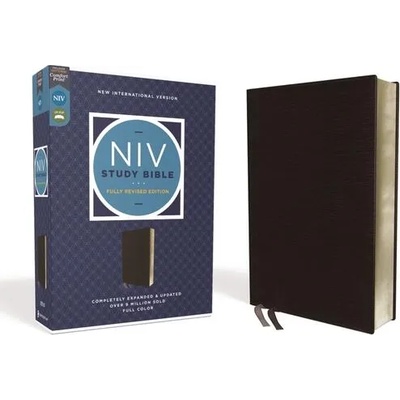 NIV Study Bible, Fully Revised Edition, Bonded Leather, Black, Red Letter, Comfort Print | Mark L. Strauss, Jeannine K. Brown