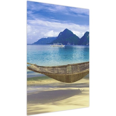 Obraz houpací sítě na pláži 2, jednodílný 60x90 cm – Zbozi.Blesk.cz