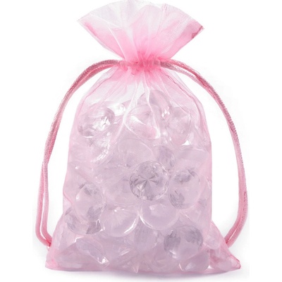 Dárkový pytlík 10x15 cm organza - růžová sv. (10 ks)