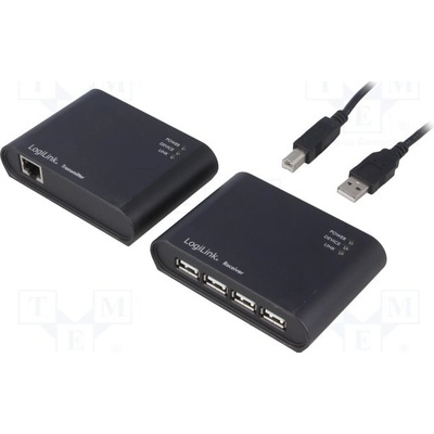 Logilink UA0230 Extender USB, USB 1.1,USB 2.0, černý