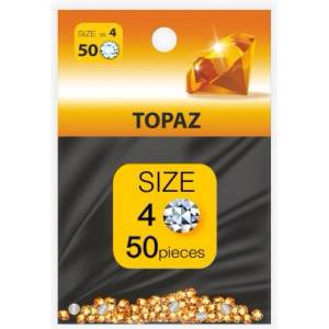  Декоративни камъчета за маникюр topaz, 1.6 мм ss4, der3194, пакет 50 бр (der3194)