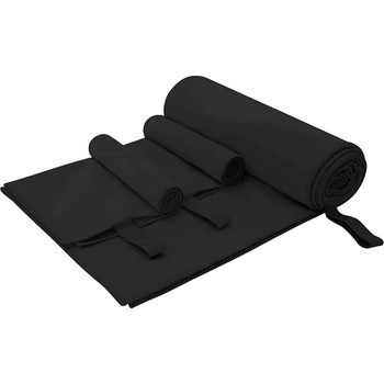 Image 1 of vidaXL Комплект Спортни Хавлии 3 pcs Черно Полиестер и полиамид (42011499)