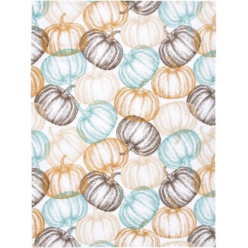 SCANquilt DEKORO tekvice hnedá tyrkysová 50x70 cm