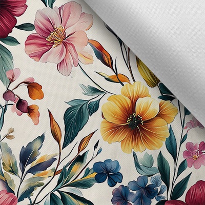 Takoy Látka s potiskem nepromokavý polyester TD/NS botanical flora