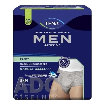 TENA Men Pants Normal ink.kalh.772703 S/M grey 9 ks