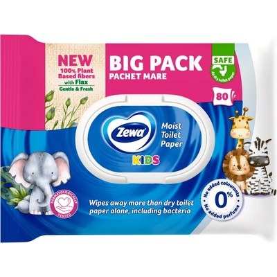 Zewa Влажна тоалетна хартия Zewa - Kids, 80 броя (6627)