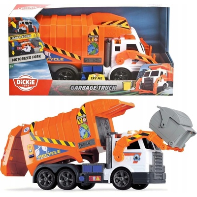 Dickie Toys Popelářské auto oranžové se zvukem a světlem