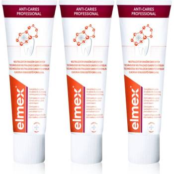 Elmex Anti-Caries Professional паста за зъби, защитаваща от зъбен кариес 3 x 75ml