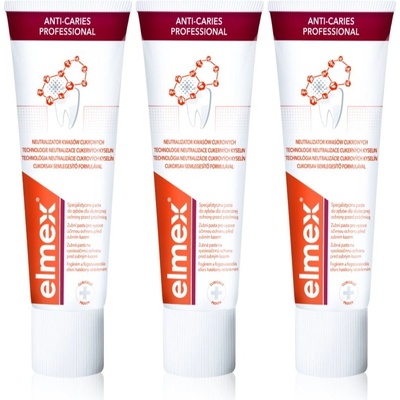 Elmex Anti-Caries Professional паста за зъби, защитаваща от зъбен кариес 3x75ml