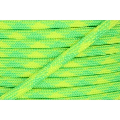 Paracord 550 fluorescentní žlutá x fluorescentní zelená Jednotka: 50m