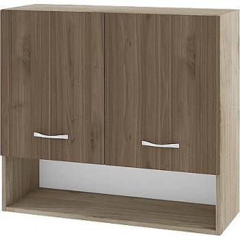 ИРИМ Горен шкаф с две врати и ниша Сити АРО-8 дъб сонома арвен / орех адмирал 80 см