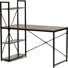 Autronic GD-520 OAK Stůl psací s regálem, MDF, dekor dub, černý kov
