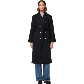 PIECES Палто Pieces Marbel Long coat - Black (Black)