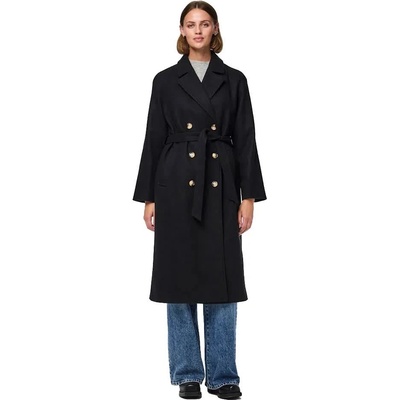 PIECES Палто Pieces Marbel Long coat - Black (Black)