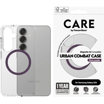 Image 1 of Panzer Гръб Care by PanzerGlass за Samsung Galaxy S25, Flagship Case, Прозрачен, Urban Combat, QI Compatible, Plum Purple