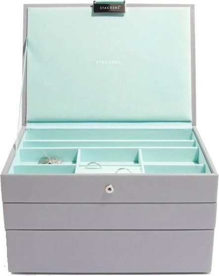 Stackers šperkovnice Grey Mint Classic tyrkysová