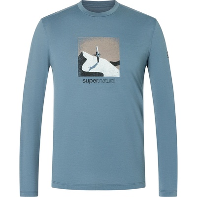 super. natural Мъжка блуза с дълъг ръкав Super. natural Almost Done L/S Longsleeve - Flint Stone / Various - размер XXL (216-3994-0415)