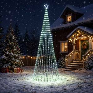 vidaXL LED Коледна Елха 400 см 1028 LED светодиода Студено бяло (42050837)