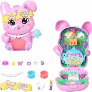 Mattel Polly Pocket Bunny Tea Party Compact Set 1 small doll, 2 bunny figures and accessories JCR40 MATTEL