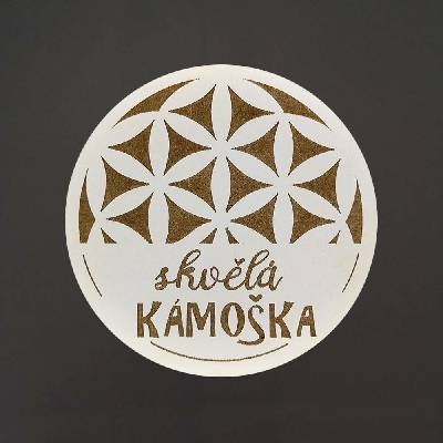 Amadea Dřevěný podtácek kulatý text skvělá kámoška průměr 10,5cm