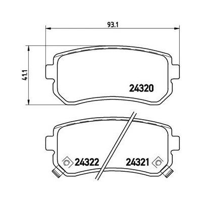 BREMBO Sada brzdových platničiek kotúčovej brzdy P30025